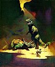 Frank Frazetta Tyrannosaurus Rex painting